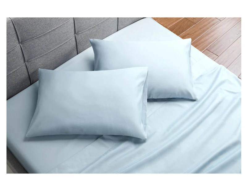 Trafalgar Hotel Quality 1200TC Cotton Rich Double Bed Sheets Set Bedding Blue