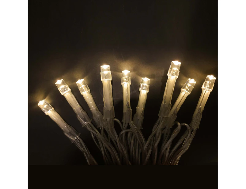 Battery Operated 30 LED String Light Clear Cable - 7 Colour Options - Warm White