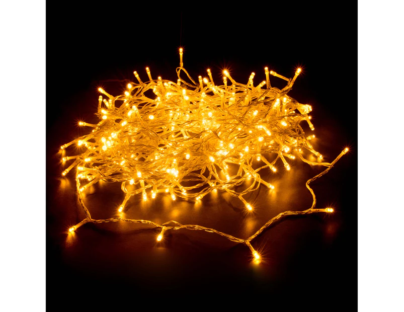 240 LED Fairy Light Chain Clear Cable - 7 Colour Options - Warm White