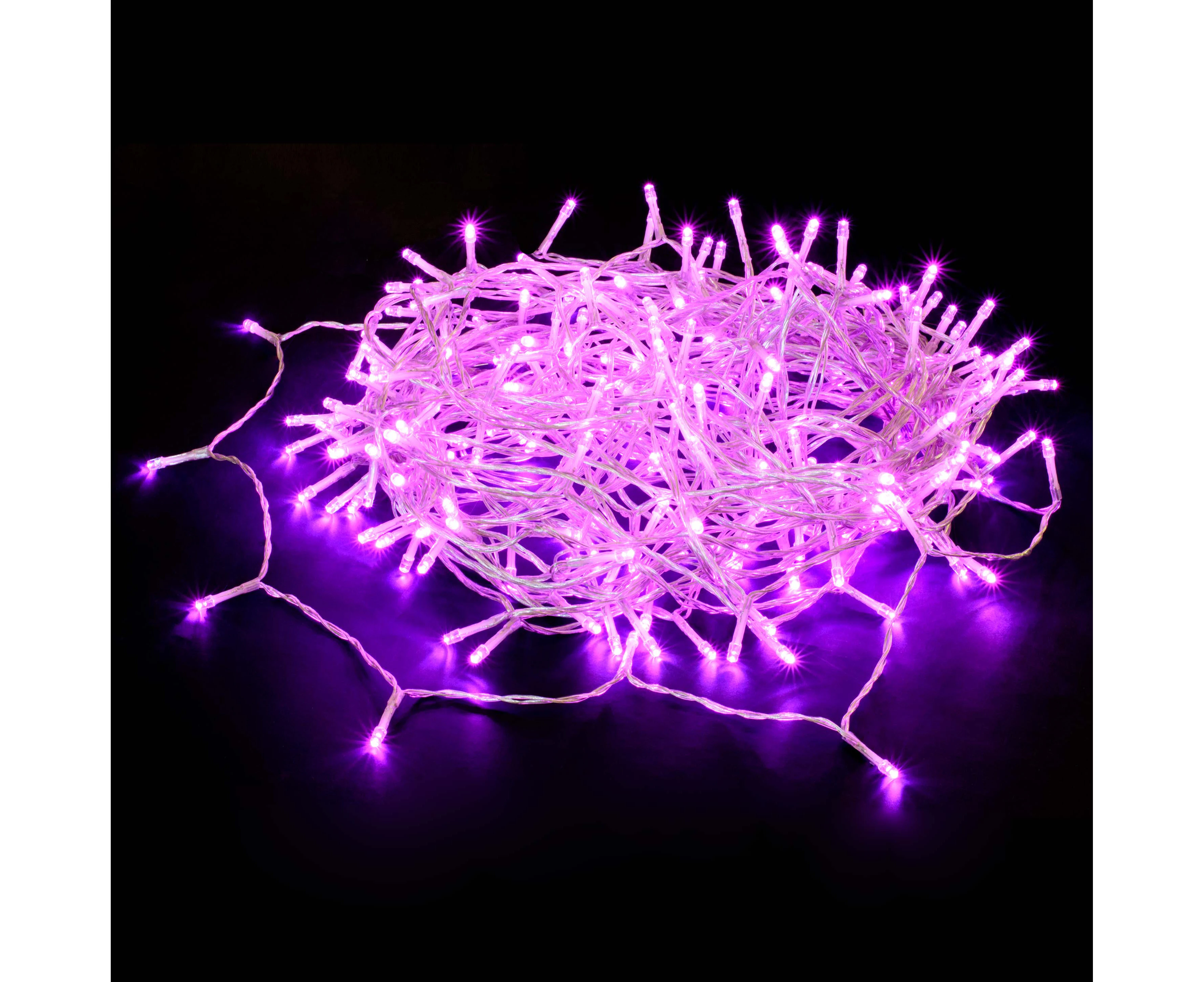 240 LED Fairy Light Chain Clear Cable - Pink