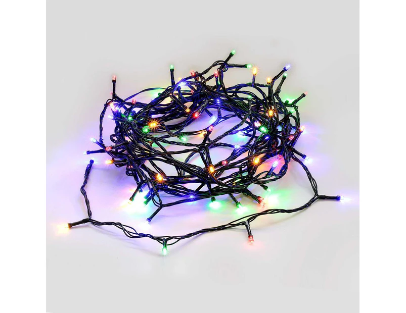 100 LED Fairy Light Chain Dark Green Cable - 3 Colour Options - Multicolour