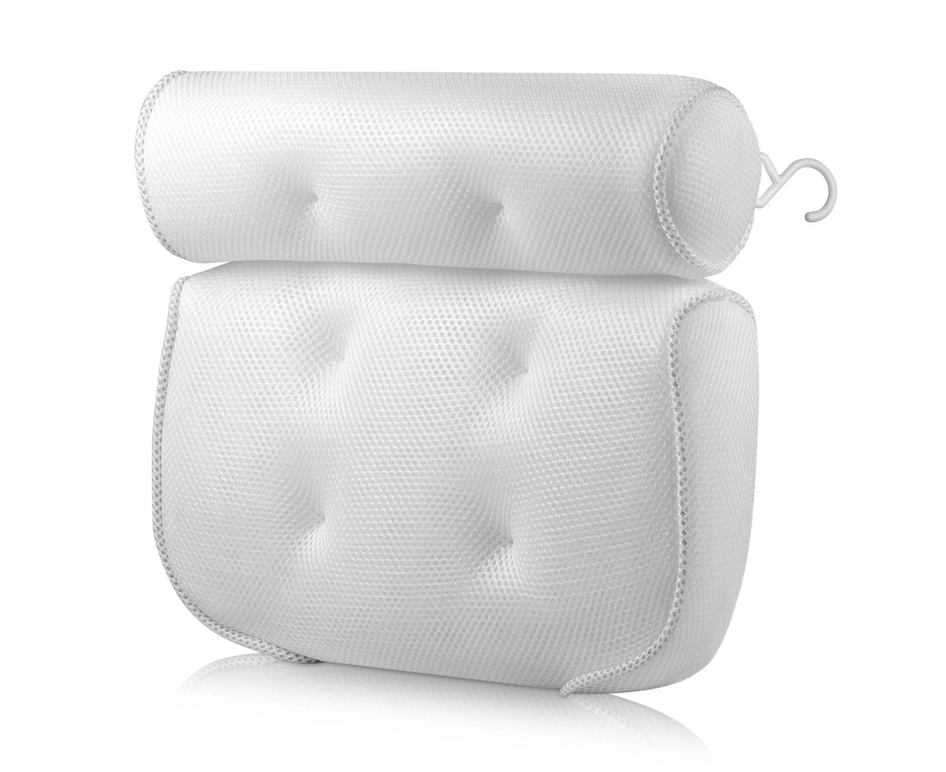 Spa 3D Mesh Tub Bath Pillow Neck Back Support Bathtub Suction Cups Cushions