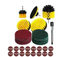 32pcs Drill Brush Attachment Set Kit Scrub Pads Scrubber Drill Brush Set