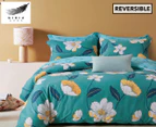 Gioia Casa Anya Fully Reversible Bed Quilt Cover Set - Teal