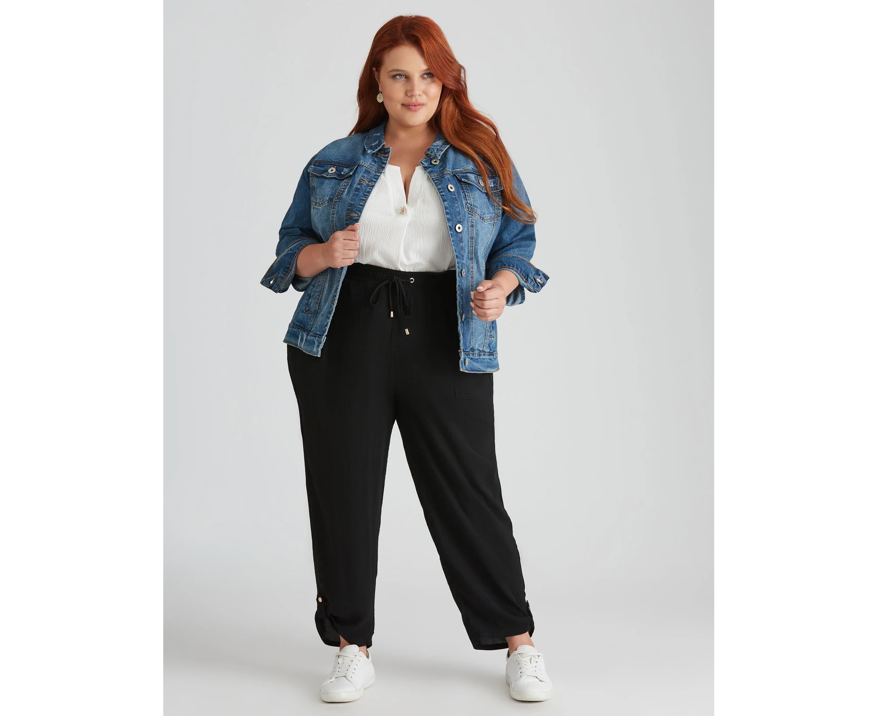 BeMe - Womens Plus Size - Pants / Trousers - Winter - Cropped - Black - Full Length - High Waisted - Regular Leg - Woven - Office Wear - Work Clothes