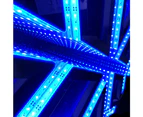 Infinity LED Mirror Light Hanging Snowflake Large Blue 60cm - White