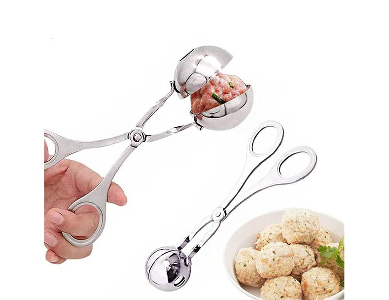 2pcs Stainless steel meatball maker clip meatball spoon-Siliver