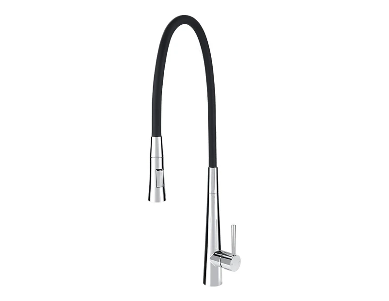 Chrome Kitchen Sink Mixer Tap Flexible Rubber Spout 2 Modes Hot Cold Tap Bar Sink Faucets