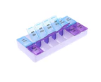 14 Grids 7 Days Weekly Pill Case Medicine Tablet Dispenser Organizer-L-Blue&Purple
