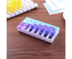 14 Grids 7 Days Weekly Pill Case Medicine Tablet Dispenser Organizer-S-Blue&Purple