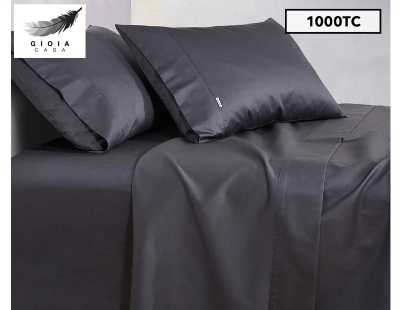 Gioia Casa 1000TC Hotel Weight Luxury Cotton Sheet Set - Charcoal
