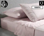 Accessorize 1000TC Cotton Rich Queen Bed Sheet Set - Blush