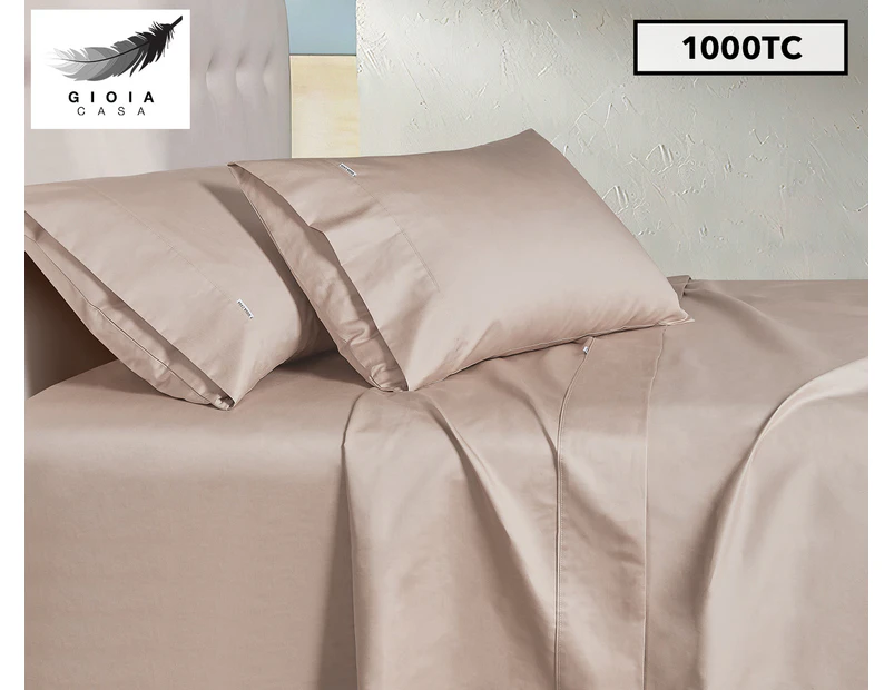 Gioia Casa 1000TC Hotel Weight Luxury Cotton Sheet Set - Champagne