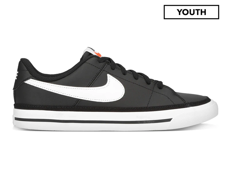 Nike Youth Boys' Court Legacy Grade School Tennis Shoes - Black/White/Light Brown