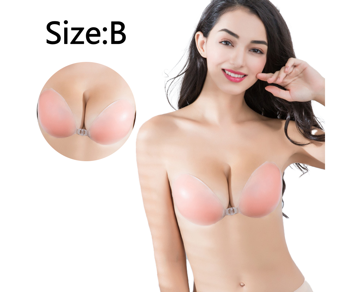 Adarados AB Push up Adhesive Bra Invisible Strapless Reusable Plunge Bras  Backless Silicone Sticky Bra