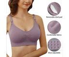 3 pcs Nylon Seamless Maternity Nursing Bra with Pads, Extenders - Grey