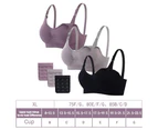 3 pcs Nylon Seamless Maternity Nursing Bra with Pads, Extenders - Grey