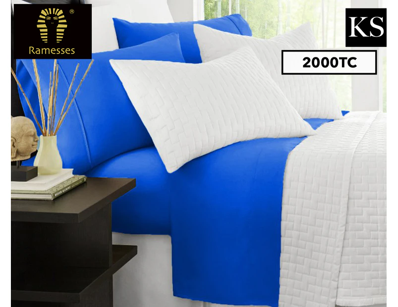 Ramesses Original 2000TC King Single Bed Bamboo Sheet Set - Royal Blue