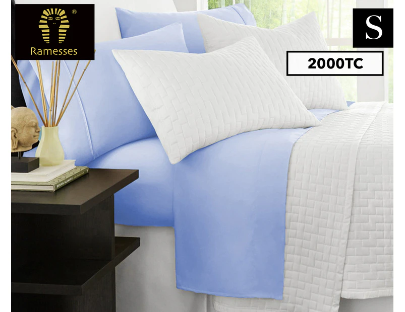 Ramesses Original 2000TC Bamboo Single Bed Sheet Set - Mid Blue
