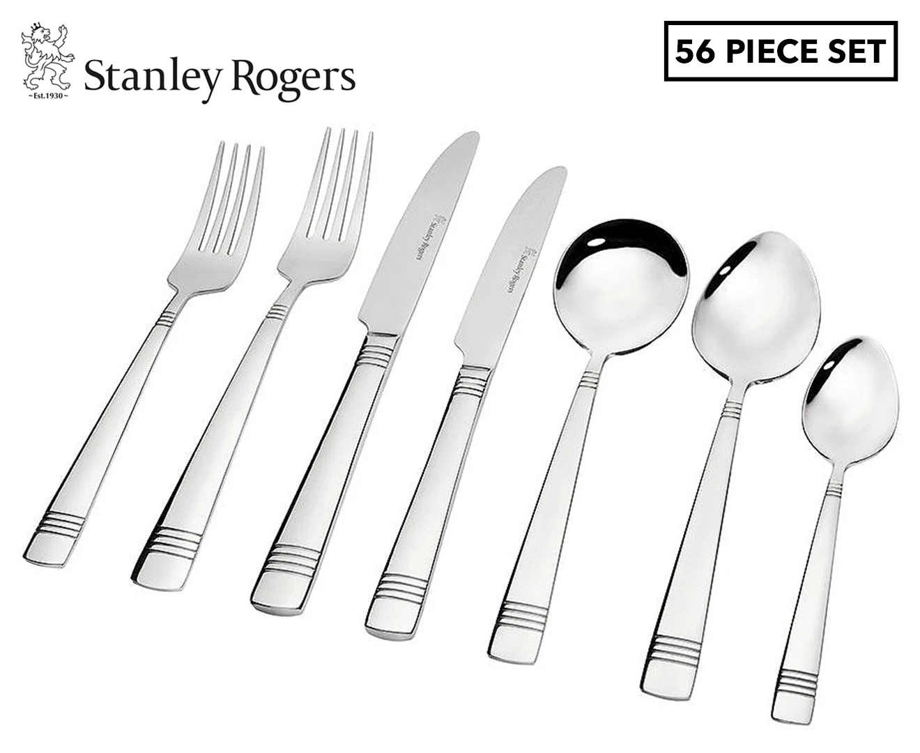 Stanley Rogers Oxford 56-Piece Cutlery Set - Silver