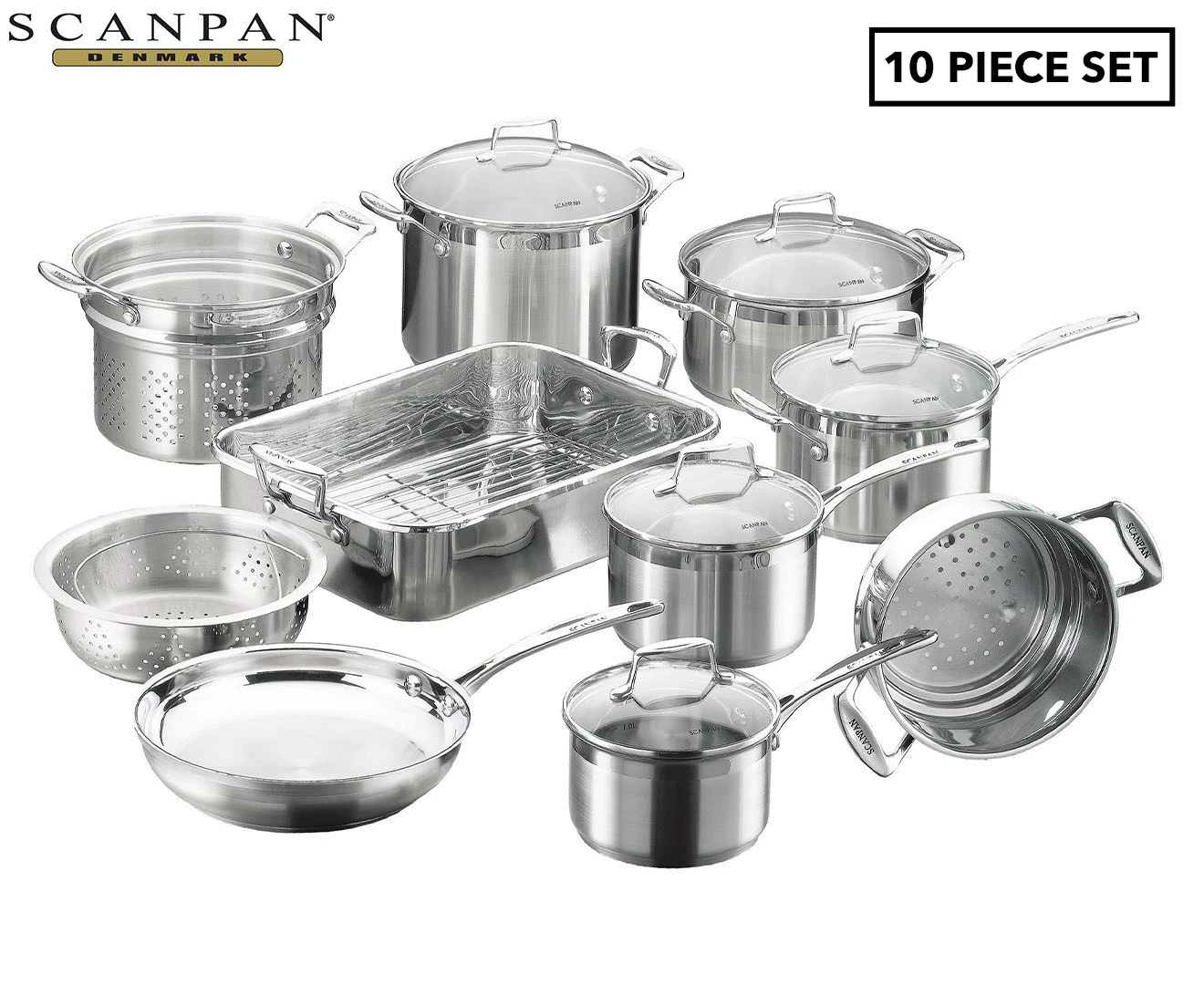 Scanpan 10-Piece Stainless Steel Impact Cookware Set