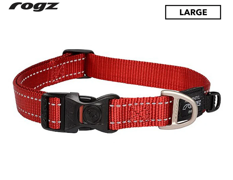 Rogz Utility Fanbelt Large Dog Collar - Red