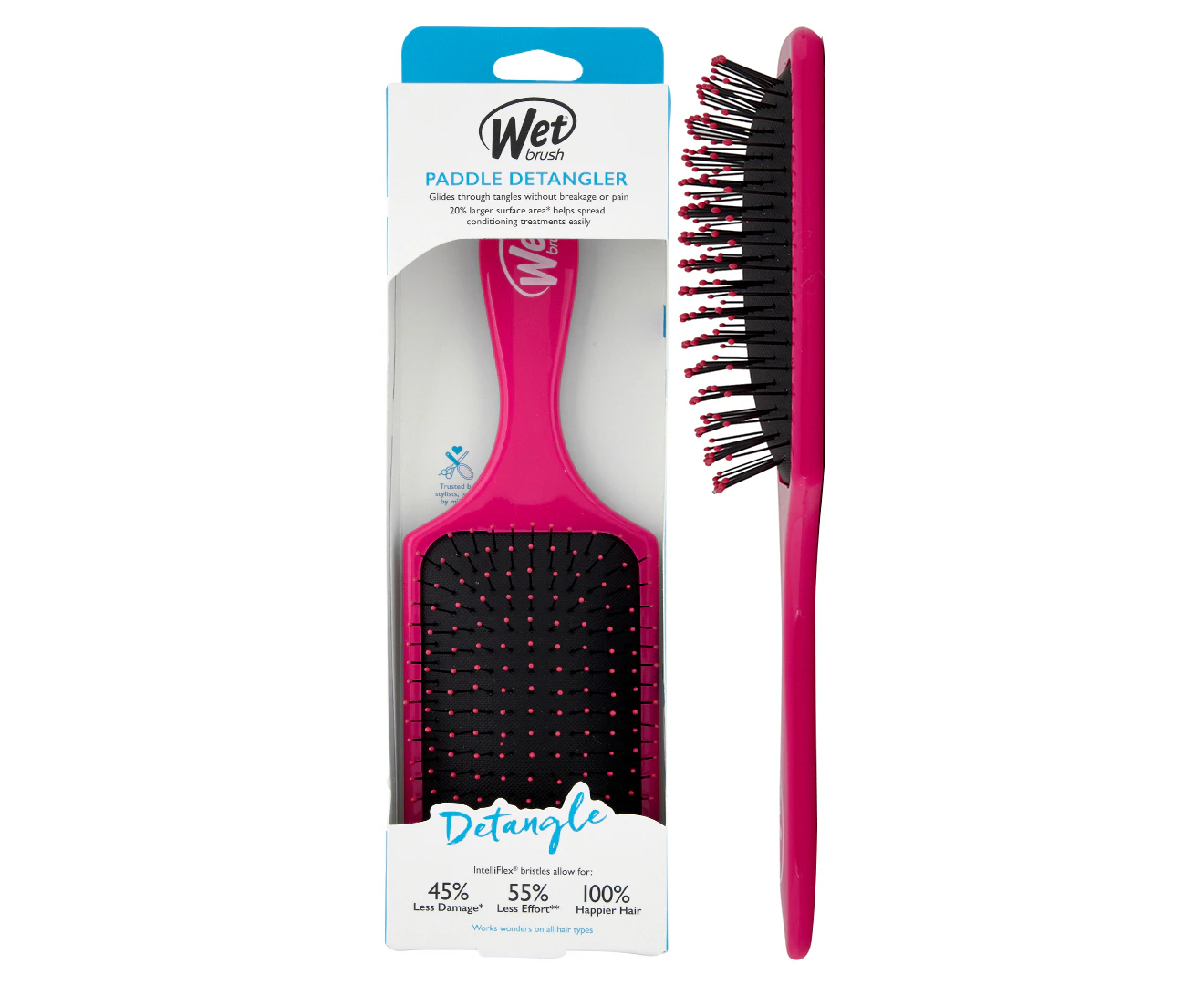 Wet Brush Paddle Detangler Brush - Pink