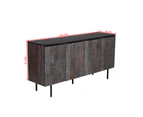 Aurea Mango Wood with 4 Door Sideboard-Carbon