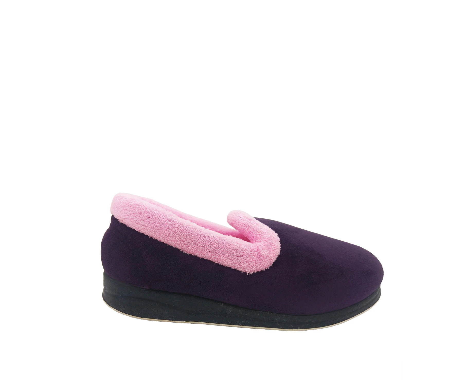 Ladies Slippers Panda Emille Soft Microsuede Upper Wider Fit Comfy - Purple