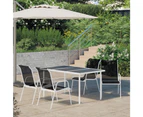 5 Piece Outdoor Dining Set Steel Black