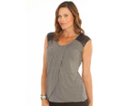 Angel Maternity Petal Nursing Tank with Faux Leather