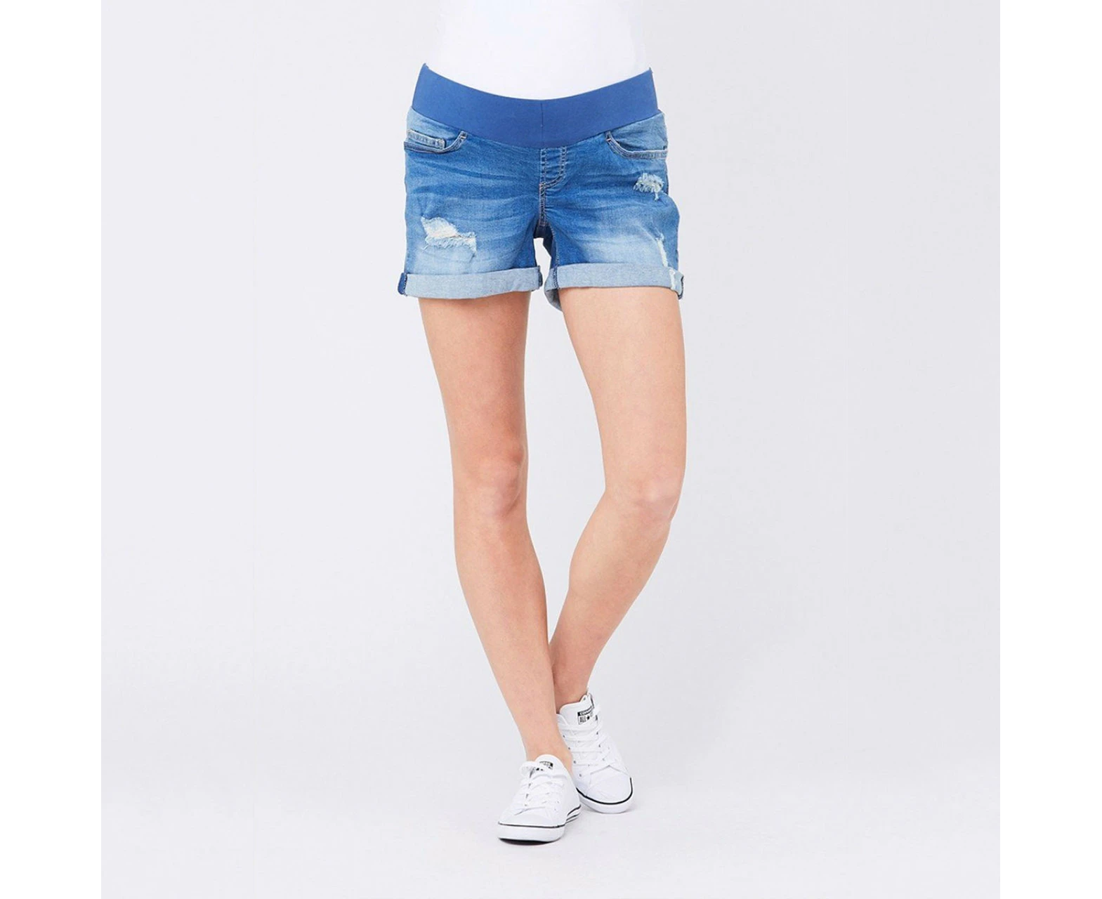 Ripe Maternity Baxter Boyfriend Denim Shorts - Blue