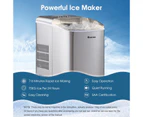Costway 15KG Ice Maker Portable Ice Cube Machine 2.1L LCD Display/Scoop Countertop Kicthen Bar Cafe, Silver