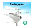 Devanti Weather Station Indoor Outdoor Wireless WiFi Rain Gauge Solar Sensor UV