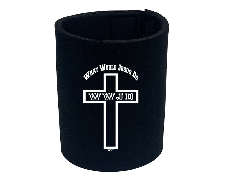 What Would Jesus Do Cross - Funny Novelty Can Cooler Stubby Holder