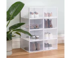 8 x Stackable Shoe/Sneaker Storage Box Display Clear - Clear