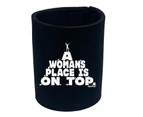 AA Rock Climbing  A Womans Place Is On Top - Funny Novelty Can Cooler Stubby Holder