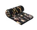 Soft Warmer Car Flannel Plush Electric Blanket Throw Rug - 12v - Camouflage