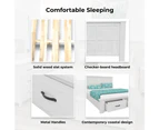 Foxglove Bed Frame Queen Size Timber Mattress Base With Storage Drawers - White