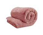 Teddy Bear Fleece Thermal Winter Quilt Doona Cover- Pink