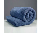 Teddy Bear Fleece Thermal Winter Quilt Doona Cover- Blue