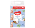 3 x 80pk Huggies Lightly Fragranced Thick Baby Wipes Coconut Oil
