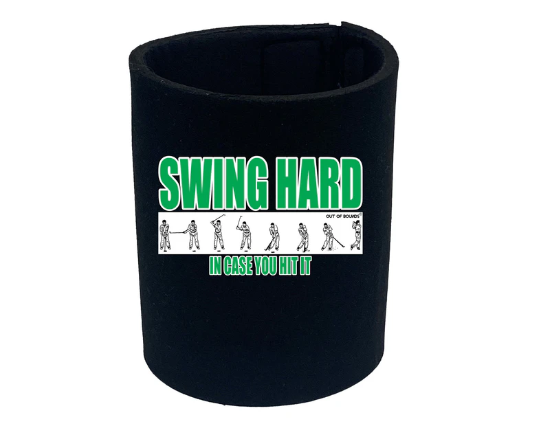 Oob Golf Swing Hard In Case You Hit It - Funny Novelty Can Cooler Stubby Holder