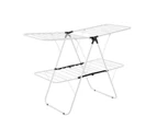 Drying Foldable Clothes Hanger Airer White Rack Stand - 2 Tier