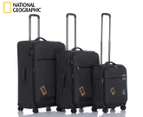 National Geographic 3-Piece Badges Suitcase Set - Black