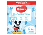 3 x 72pk Huggies Thick Baby Wipes 99% Purified Water