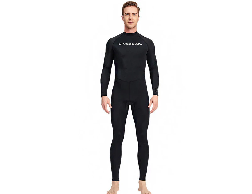 Mr Dive Men Thin Quick Dry Full Body Swimsuit with Sun Protective-Black