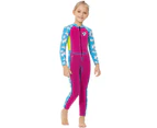 Mr Dive 2.5mm Kids One Piece Wetsuit Girls Long Sleeve Surf Wear-Purple