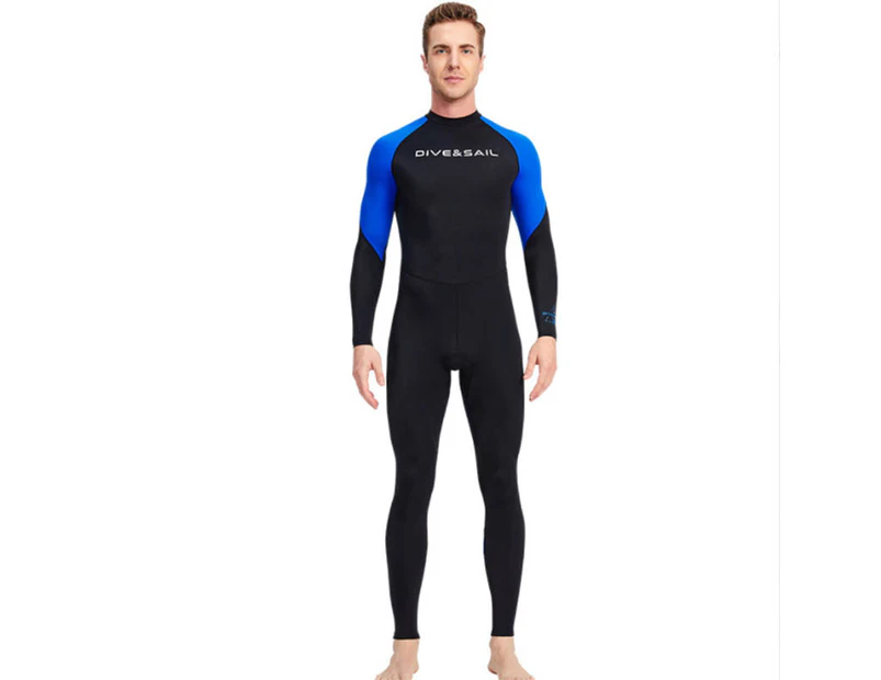 Mr Dive Men Thin Quick Dry Full Body Swimsuit with Sun Protective-Blue