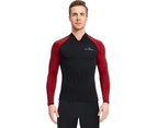 Mr Dive 1.5mm Long Sleeve Swimsuit Top Jacket Front Zipper Diving Suits for Mens-Red